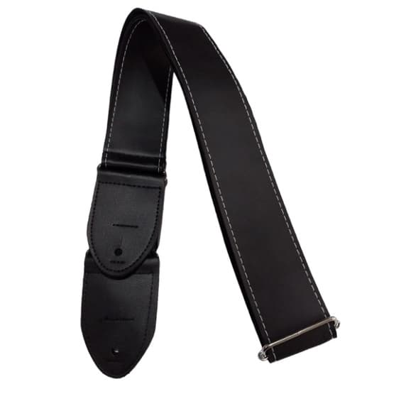 Correia Couro Sintetico Preto 5 cm Violao/Guit/ Baixo -JPG