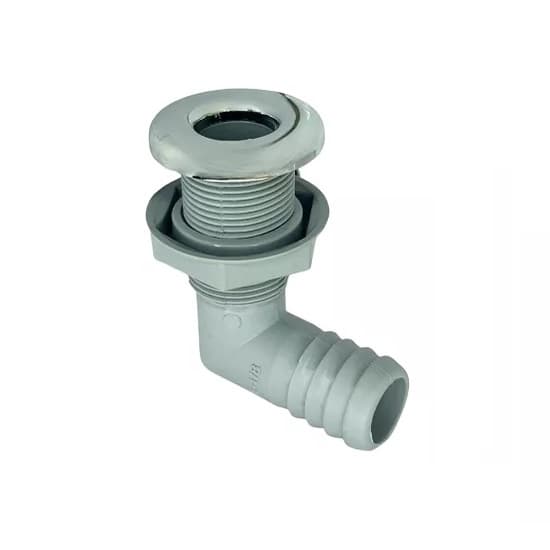 Saída De Costado ABS 90º Bomba De Porão 1-1/18" Capa Cromada