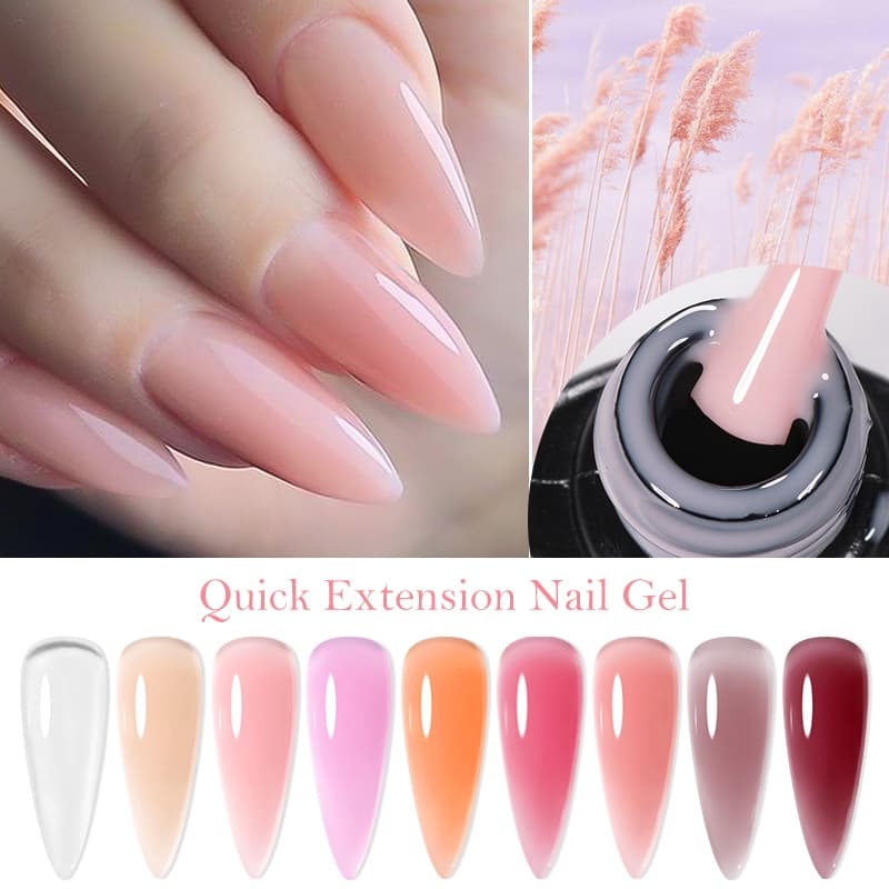 MTSSII 7ml Extensão Rápida Gel De Unhas Claro Rosa Branco Construir Duro Semi Permanente UV LED Construção Arte Do Prego