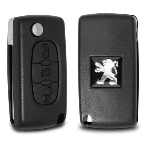 Chave Canivete - Peugeot 307, 308, 408 - Somente a Capa, Com Emblema, 3 Botões, CE0523