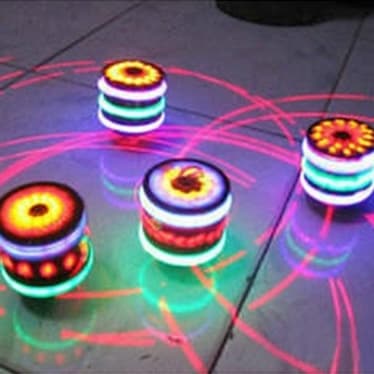 2PC Pião Musical Luminoso Com Luz e Som Lançador Automatico Brinquedo Divertido
