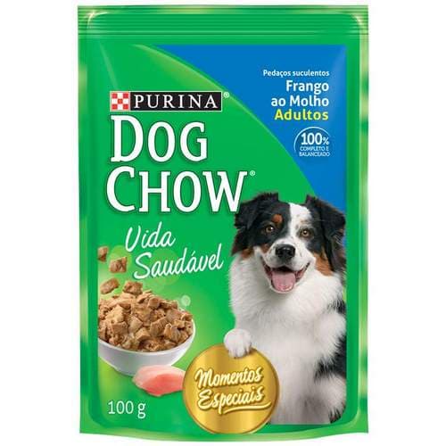 Ração Úmida Purina Dog Chow Sachê para Cães Adultos sabor Frango 100g
