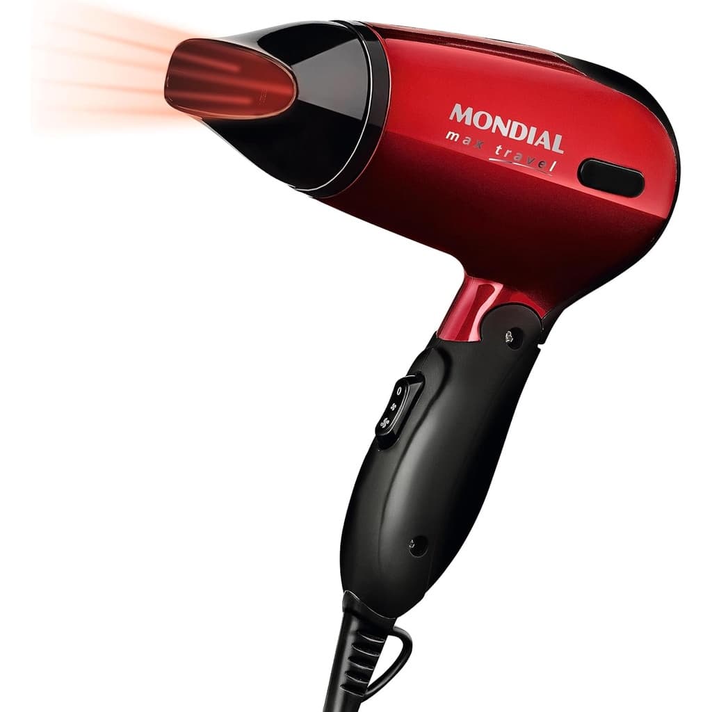 Secador De Cabelos Mini Dobrável Viagem Mondial Bivolt Max Travel Maxis Portátil Compacto Sc-10