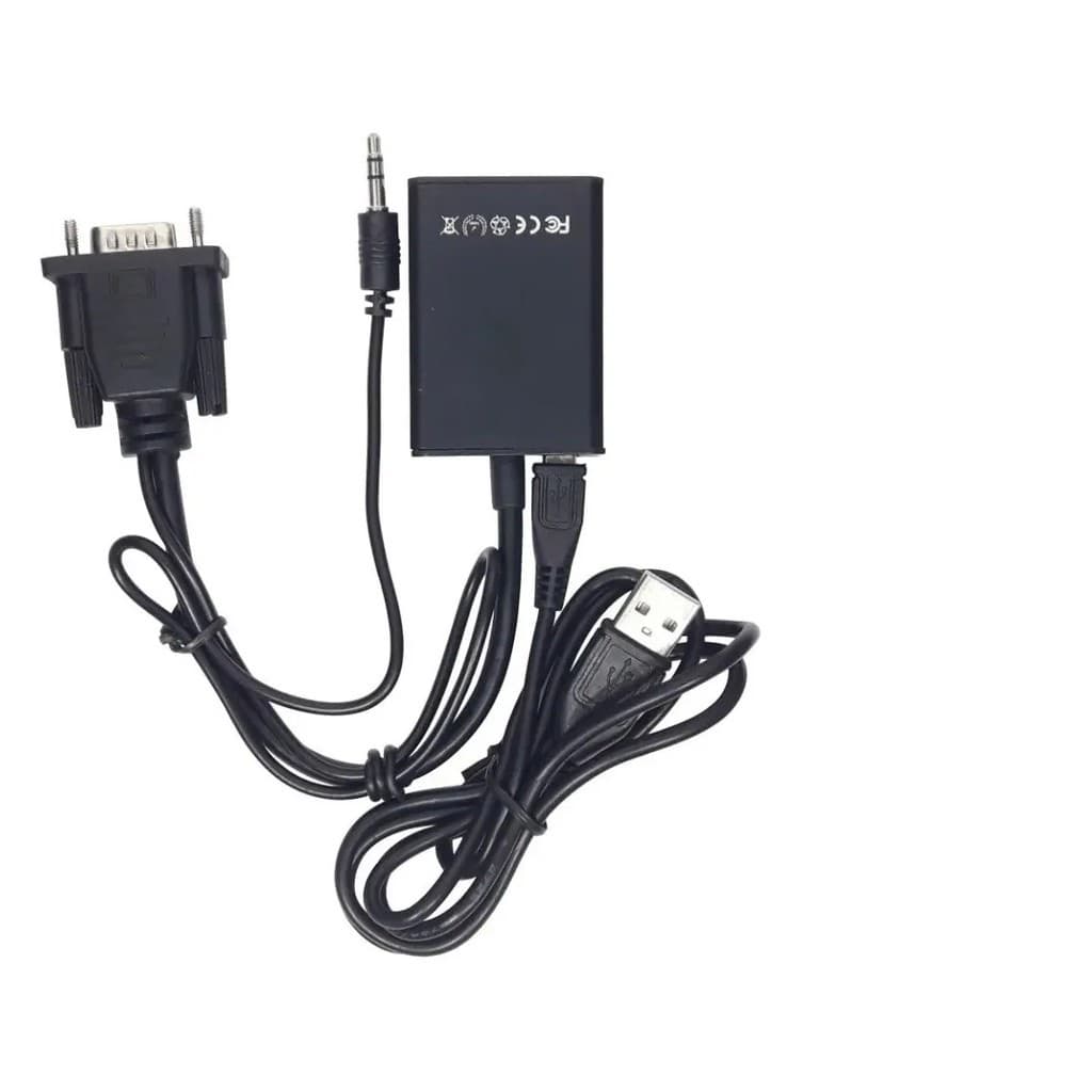 Cabo Adaptador Conversor In Vga (pc) E Usb Para Out Hdmi tv