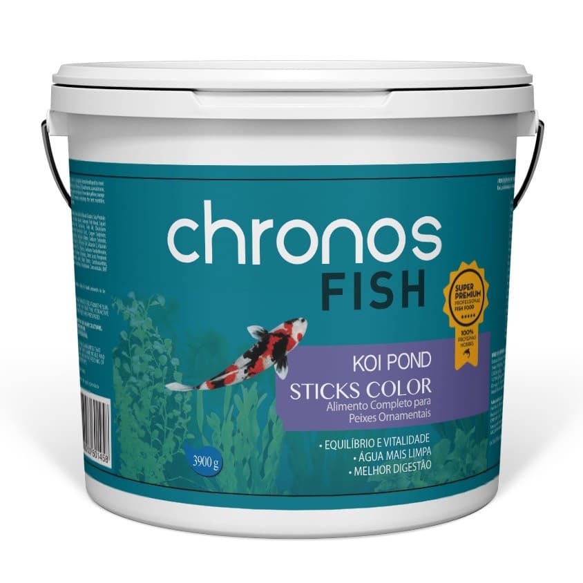 Racao Chronos Fish Koi Pond Sticks Color 3900g Polinutri
