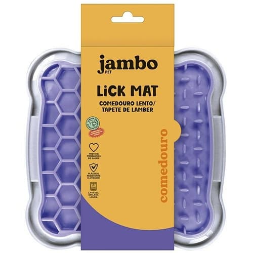 COMEDOURO LENTO TAPETE  LAMBE LICK MAT JAMBO QUADRADO LILAS