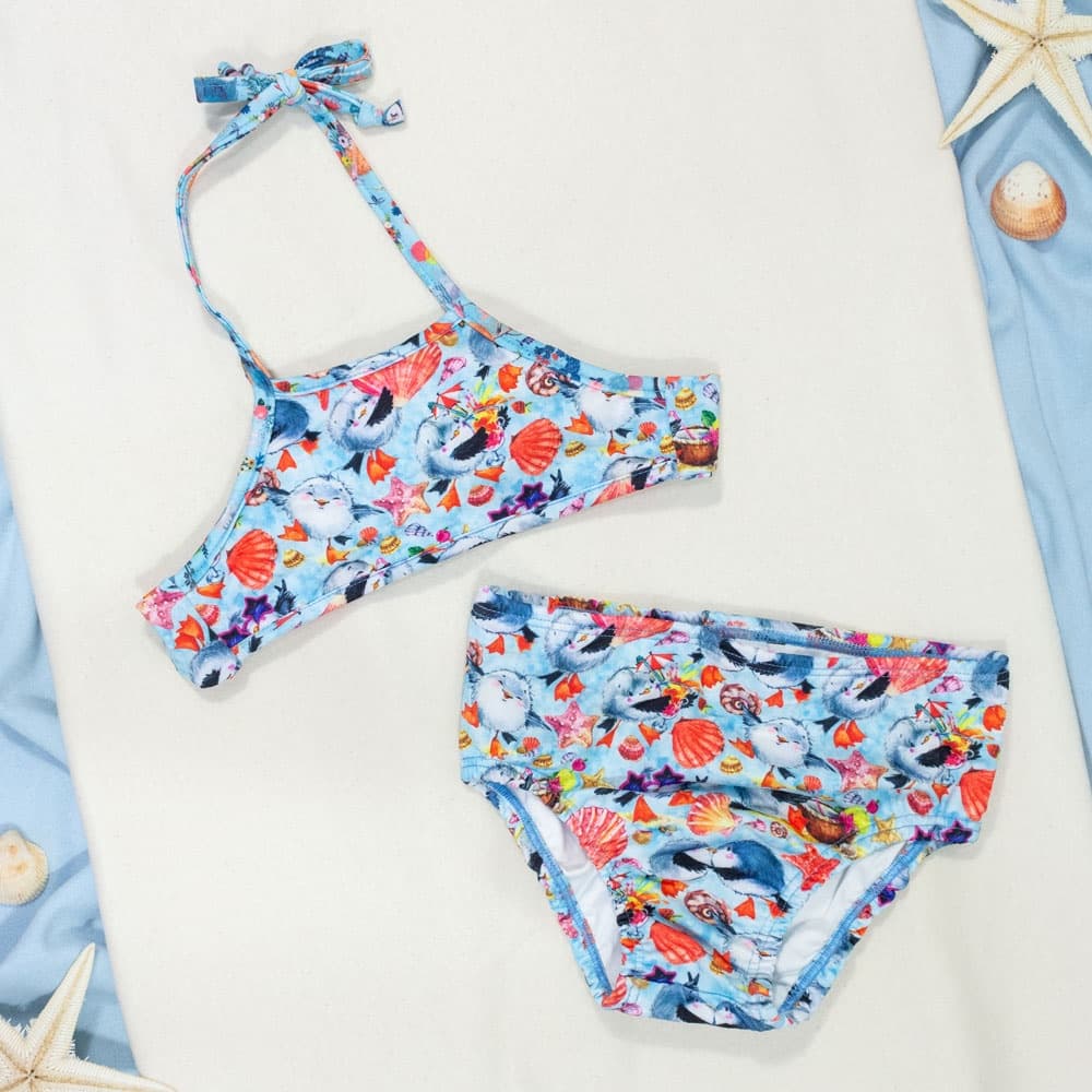Biquíni Infantil Estampadinho Azul Claro Praia e Piscinas 1 ao 4