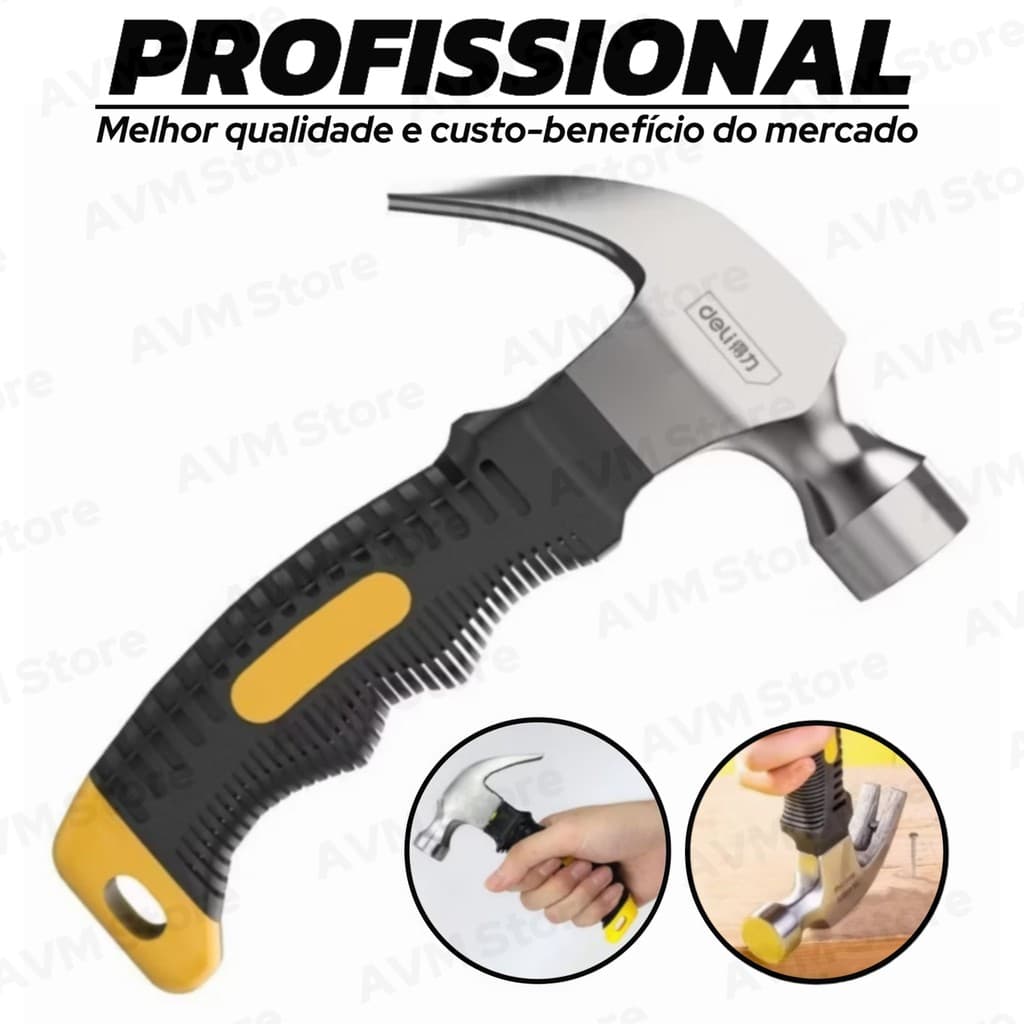 Martelo Mini 6" Profissional Cabo Curto Emborrachado Antideslizante 16CM - AVM Store