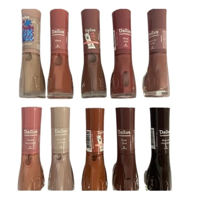 Kit 10 Esmaltes Dailus Coleção Nude Sortidos 8ml