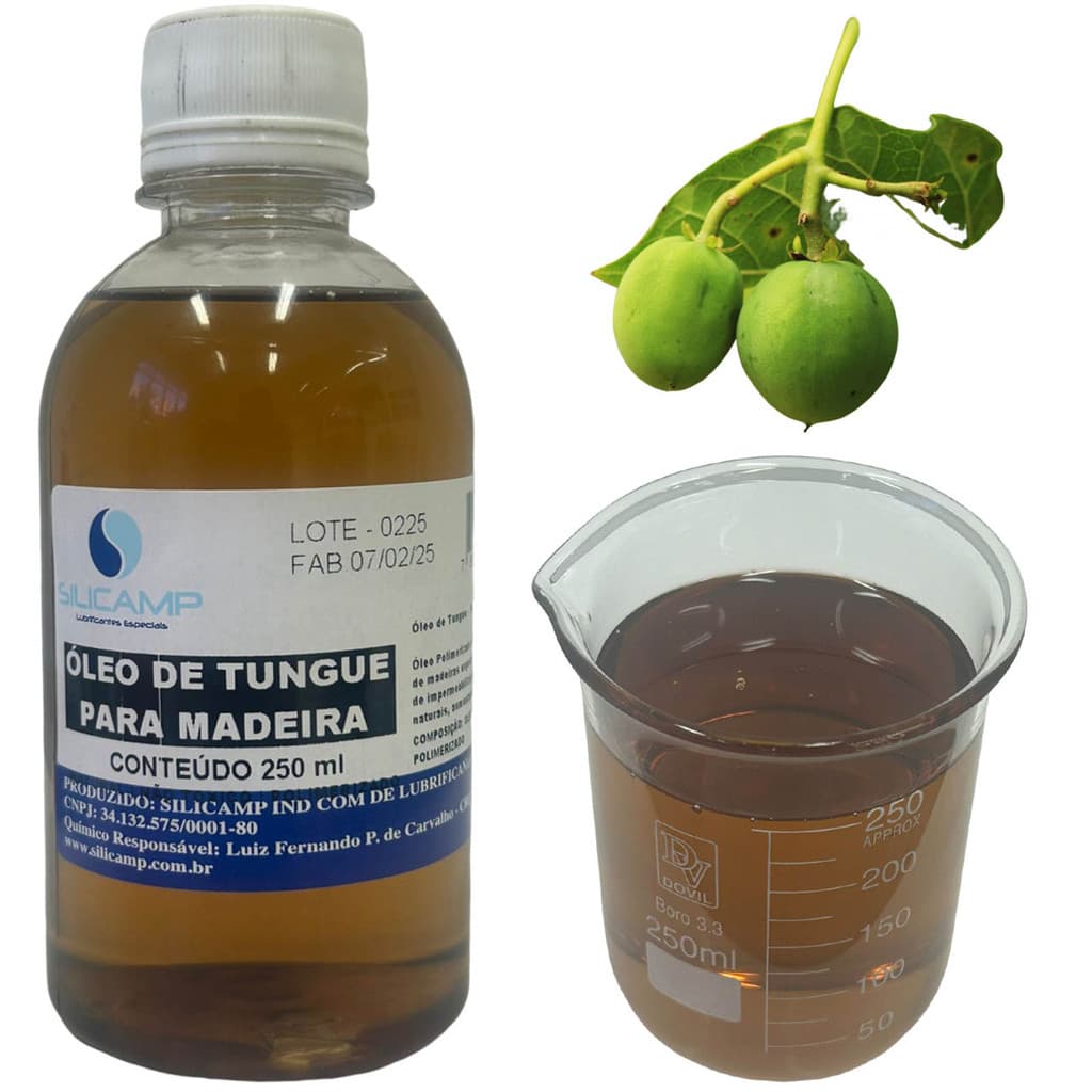 Óleo De Tungue Polimerizado Impermeabiliza e protege Madeira moveis externos 250 Ml