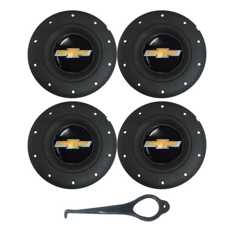 Jogo 4 Calota CALOTINHA de Centro para Roda Gm Celta Corsa Aro 13 14 15 modelo amarok + chave + Adesivo