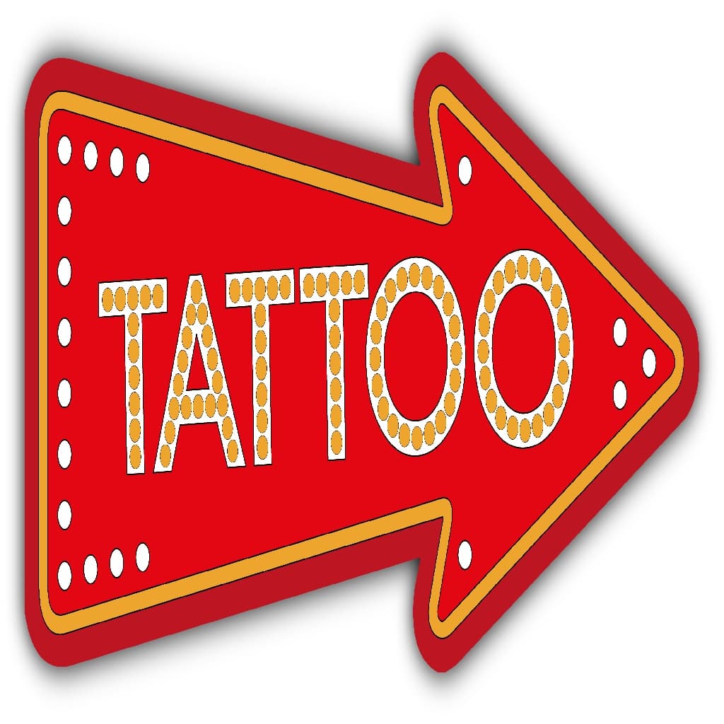 Placa Quadro Flecha Vermelha Tattoo - Decoração Estúdio