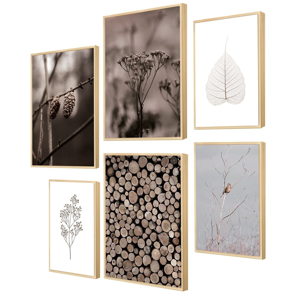 Kit de 6 Quadros Minimalista Outono para Escritório