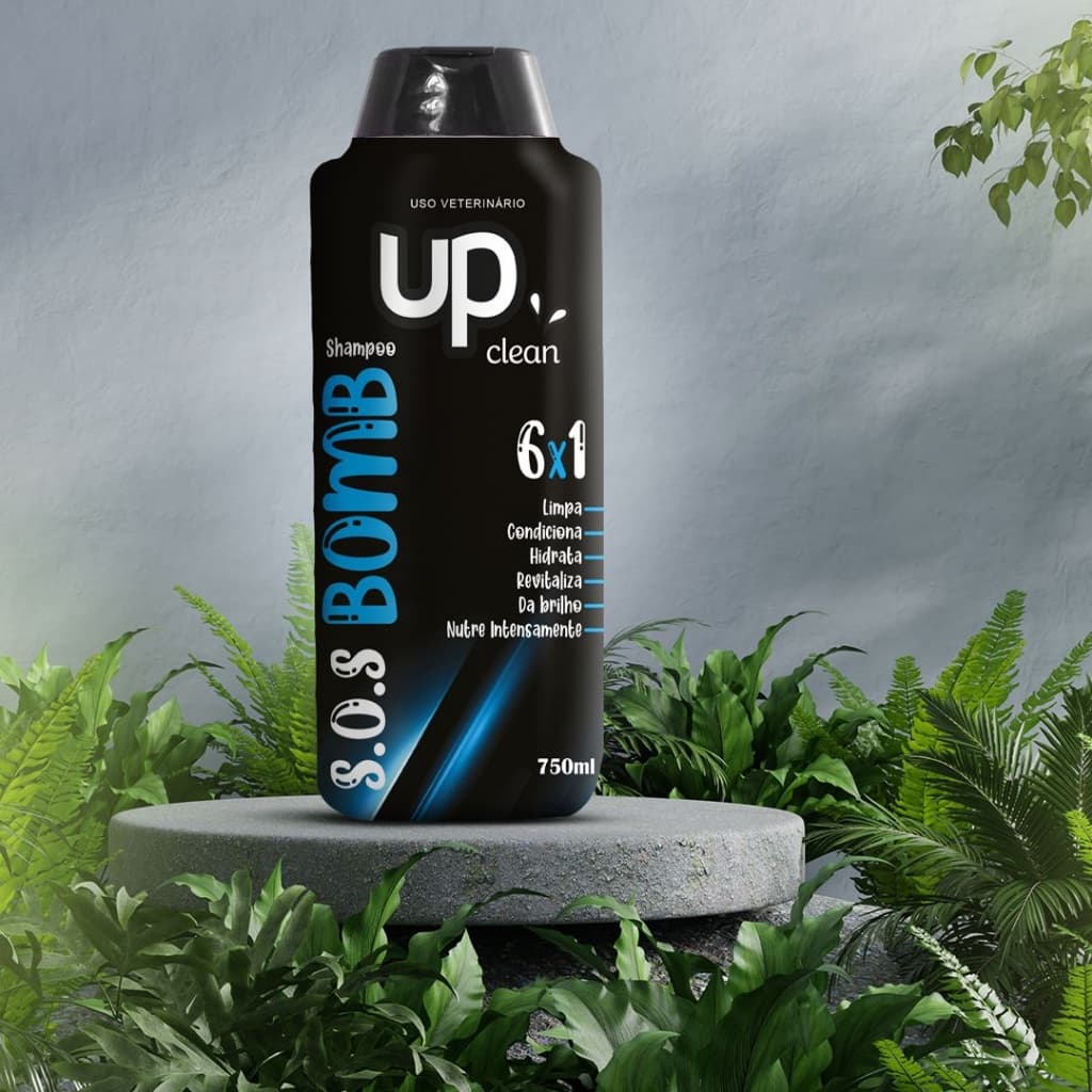 Shampoo Bomb S.O.S Pet Cães e Gatos Up Clean 750ml 6 em 1