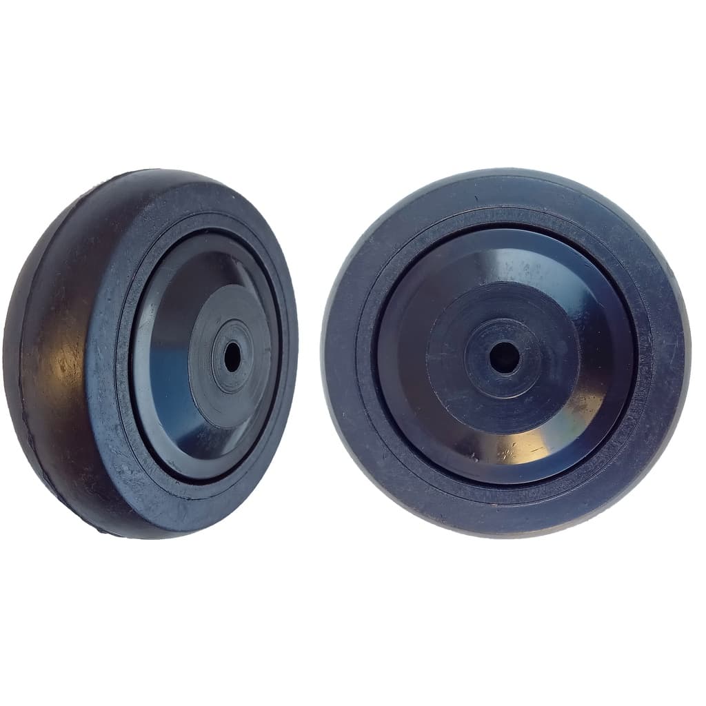 Par 2 Rodas PVC 4" (10cm) P/ Carrinho de Supermercado, Condomínio - P4E516