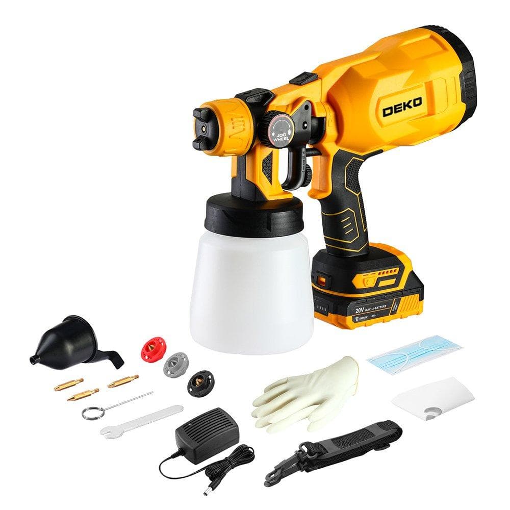 Pistola de Pintura Pulverizadora 800ml à Bateria Lí-ion 20V com Carregador e Acessórios - Deko