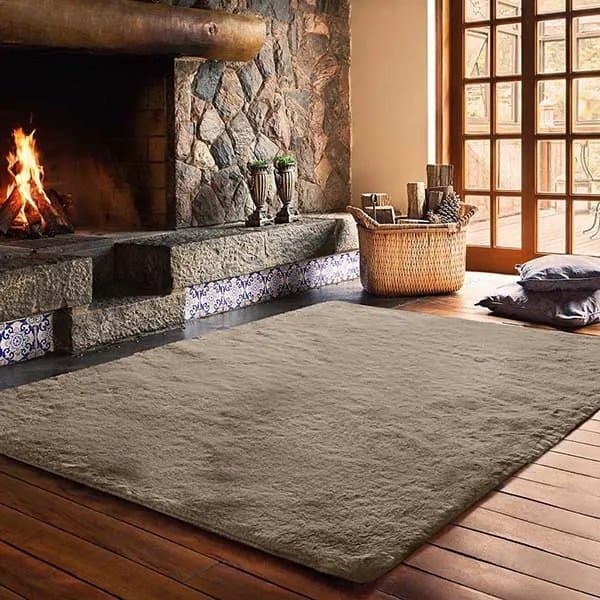 Tapete Pele De Coelho Antiderrapante Retangular Melody 140x200cm - Jolitex