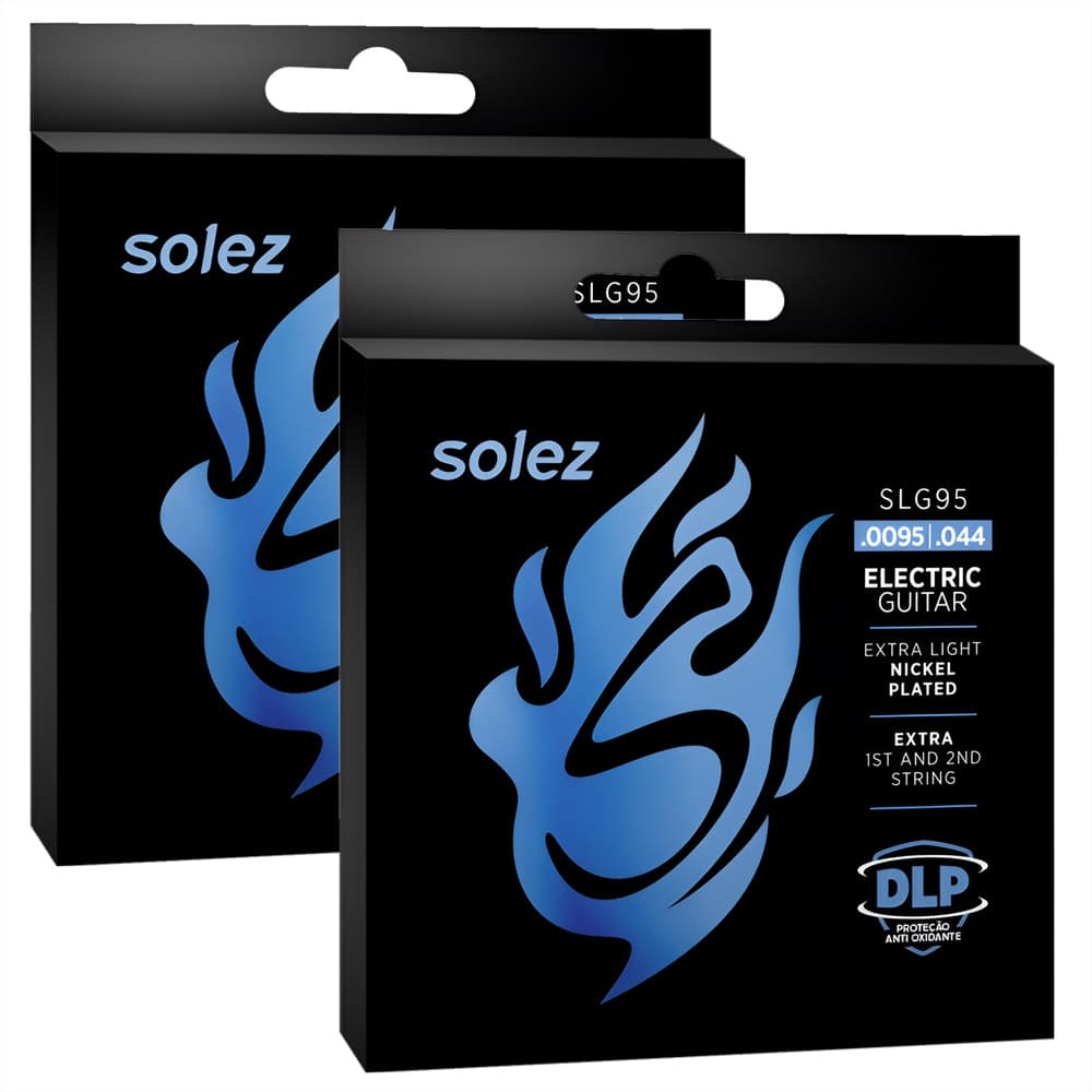 Kit Com 02 Encordoamentos Cordas Solez Para Guitarra .0095