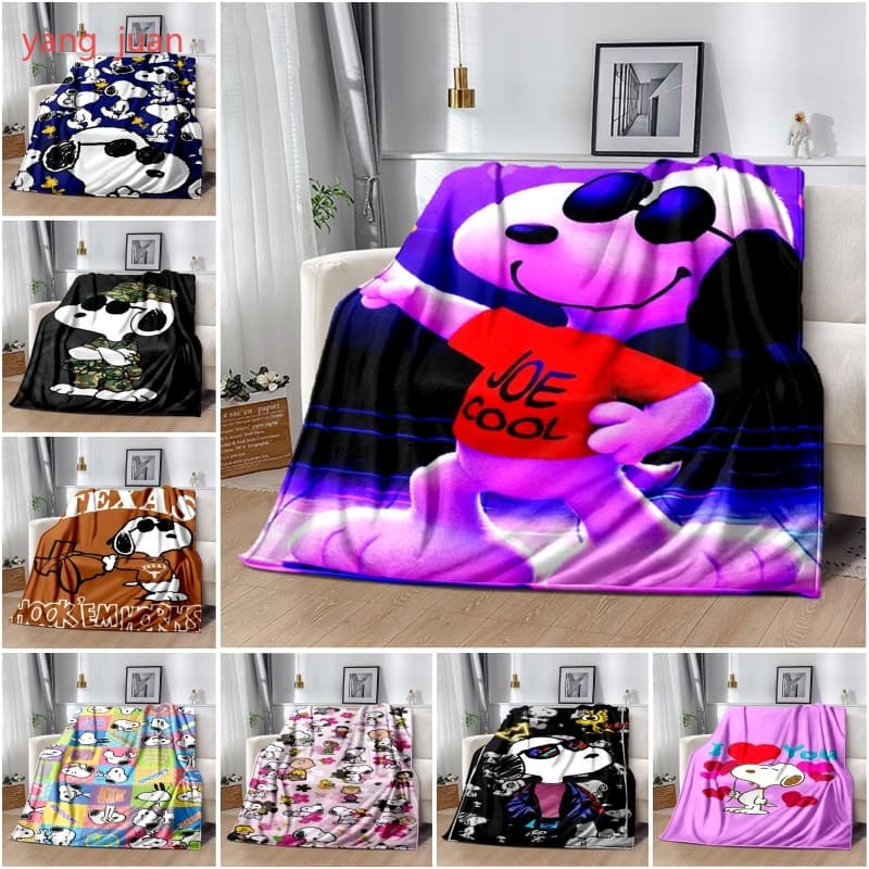 PEANUTS Snoopy Cobertor Macio Capa De Sofá Lance Velo Leve Quente Cama Cobertores Para Quarto Presente Personalização d3