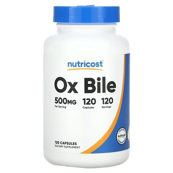 Ox Bile Sais Biliares 500mg 120 cápsulas - Nutricost