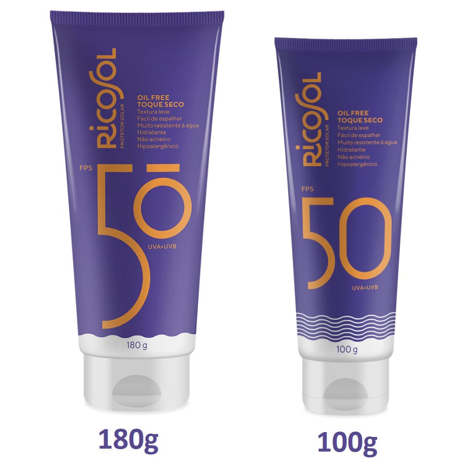 Ricosol Protetor Solar Corporal FPS 50  Toque Seco - 100g ou 180g