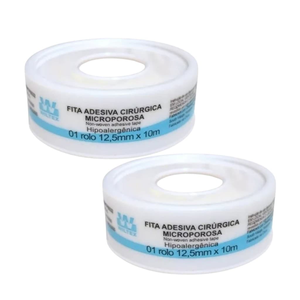 Kit 2 Fita Microporosa Branca 12,5cm X 10m - Wiltex