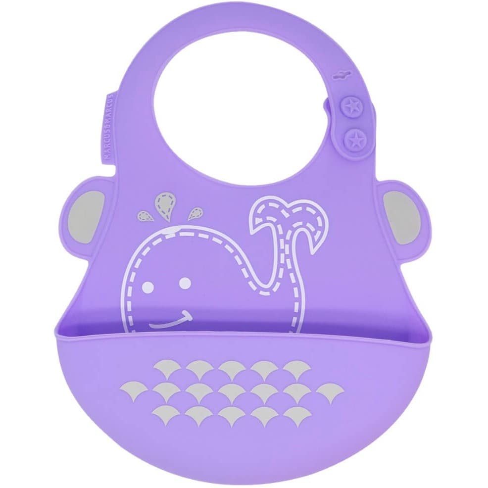 Babador em Silicone Baleia Lilás - Marcus & Marcus