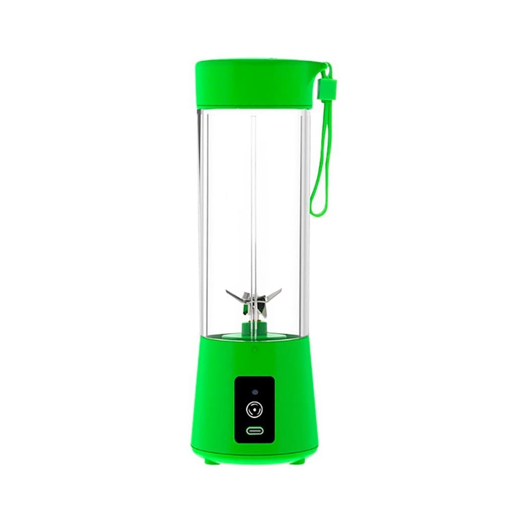 Mini Liquidificador Portatil Misturador Squeezers Recarregável Usb 6 Lâminas 380ml Verde