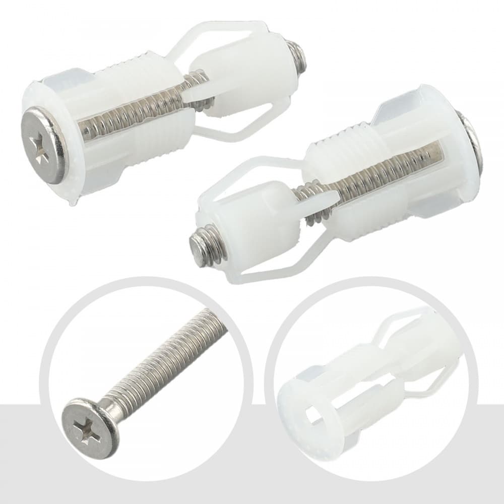 Parafuso Parafusos Do Assento Vaso Sanitário Kit Fixação Da Tampa Aço Inoxidável/Plástico
