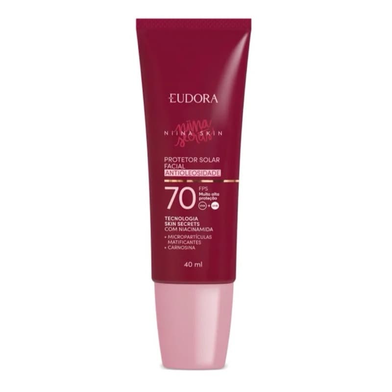 Protetor Solar Facial Eudora Niina Secrets - Antioleosidade FPS 70 Niina Skin 40ml