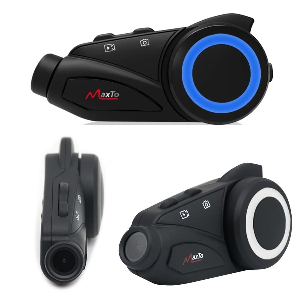 Intercomunicador Bluetooh e Câmera Maxto M3 comunica e filma no capacete conferencia 6 pessoas viagem de moto