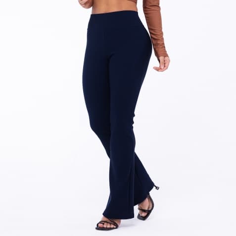Calça Flare Legging Bailarina Malha Pop Cintura Alta Premium