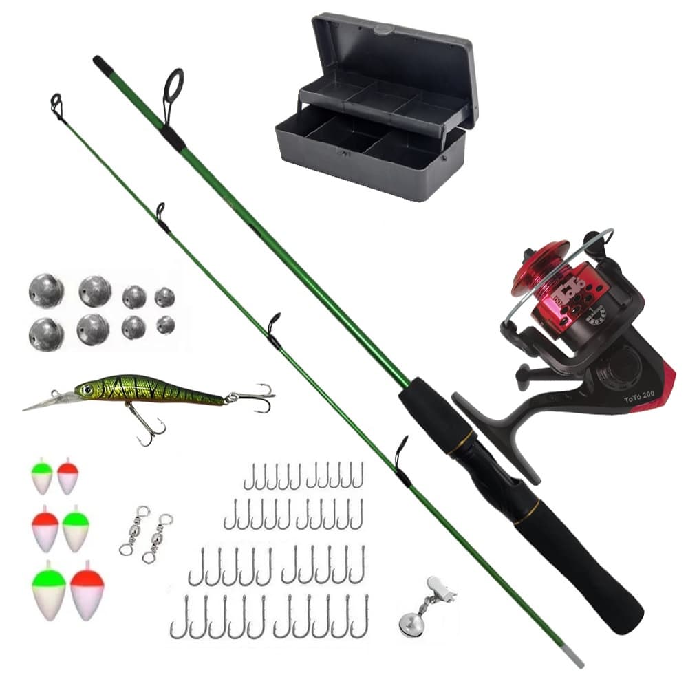 Kit De Pesca Vara 1,20m c/ Molinete + Acessórios e Estojo