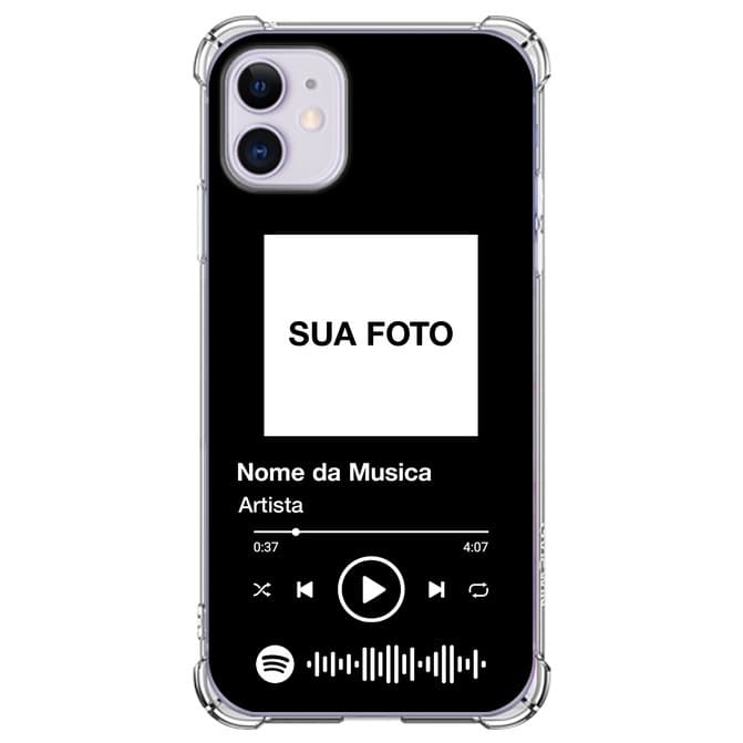 Capa Capinha de Celular Personalizada Sua foto e sua musica Spotify