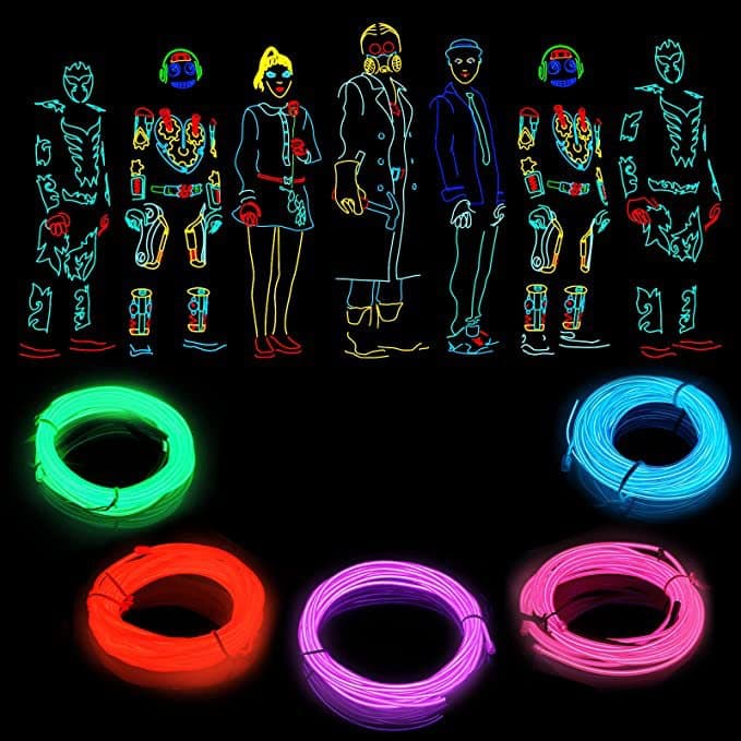 Destaque 3.2mm EL Luz Fria Decoração De Palco Linhas De Coloridas Fluorescente Dança Desempenho Roupas Linha Luminosa St