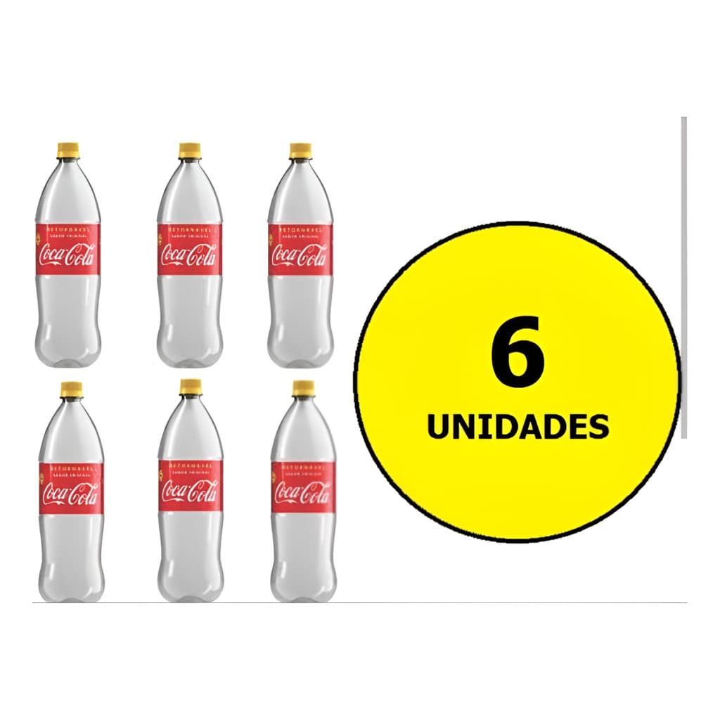 Kit 06 Garrafa Coca-cola PET Retornável  2l Vazia
