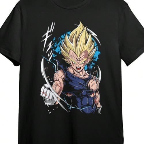 Camiseta Vegeta Unissex 100% Algodão Streetwear Lançamento