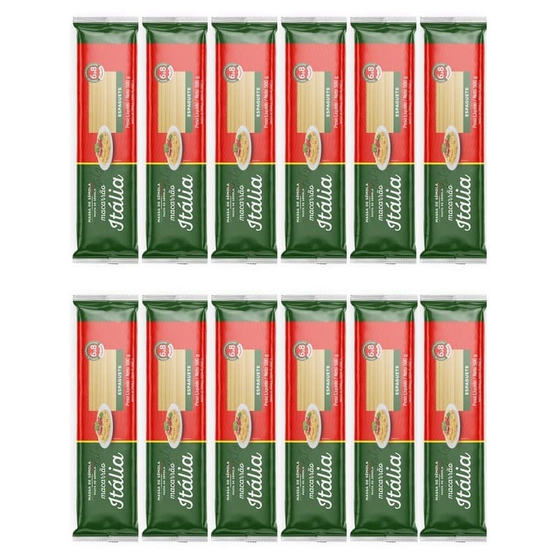 Macarrão Liane Italia Espaguete Sêmola 500g - 12 unidades