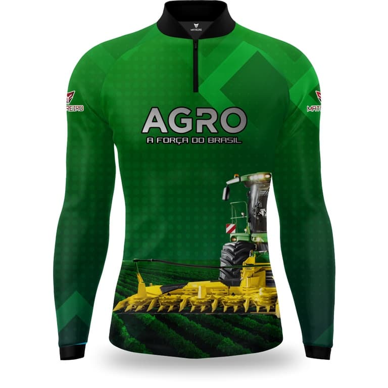 Camisa Agro Proteção Solar UV50 Matreiro Green Agropecuária