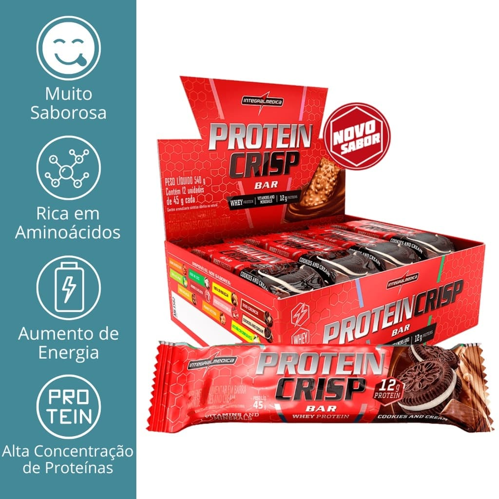 Barra De Proteína Crisp Bar 12 Unidades - Integralmédica