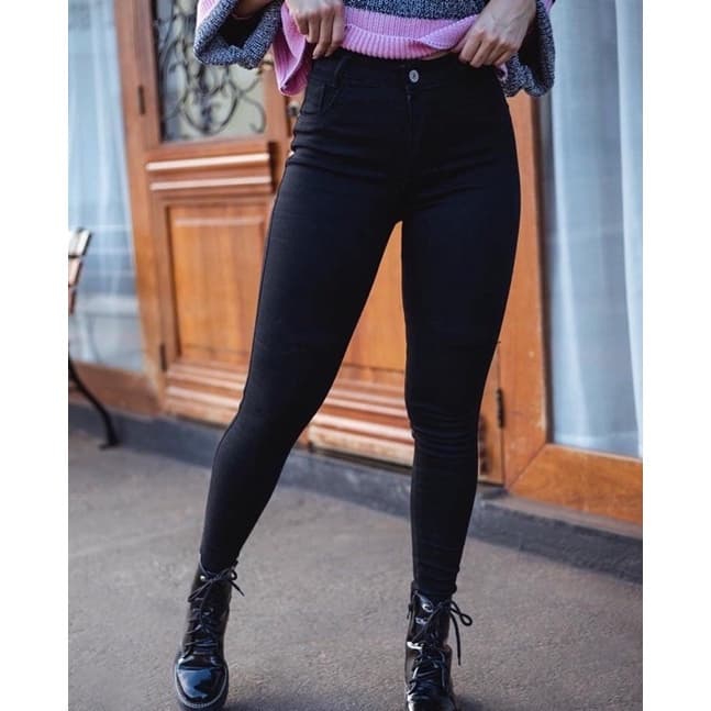 Calça Jeans Feminina Skinny Preta Básica Alta Qualidade Macia Com Lycra Corte Jeans Levanta Bumbum Moderna. Macia e Flexivel Calca original Calca Original Envio Imediato !