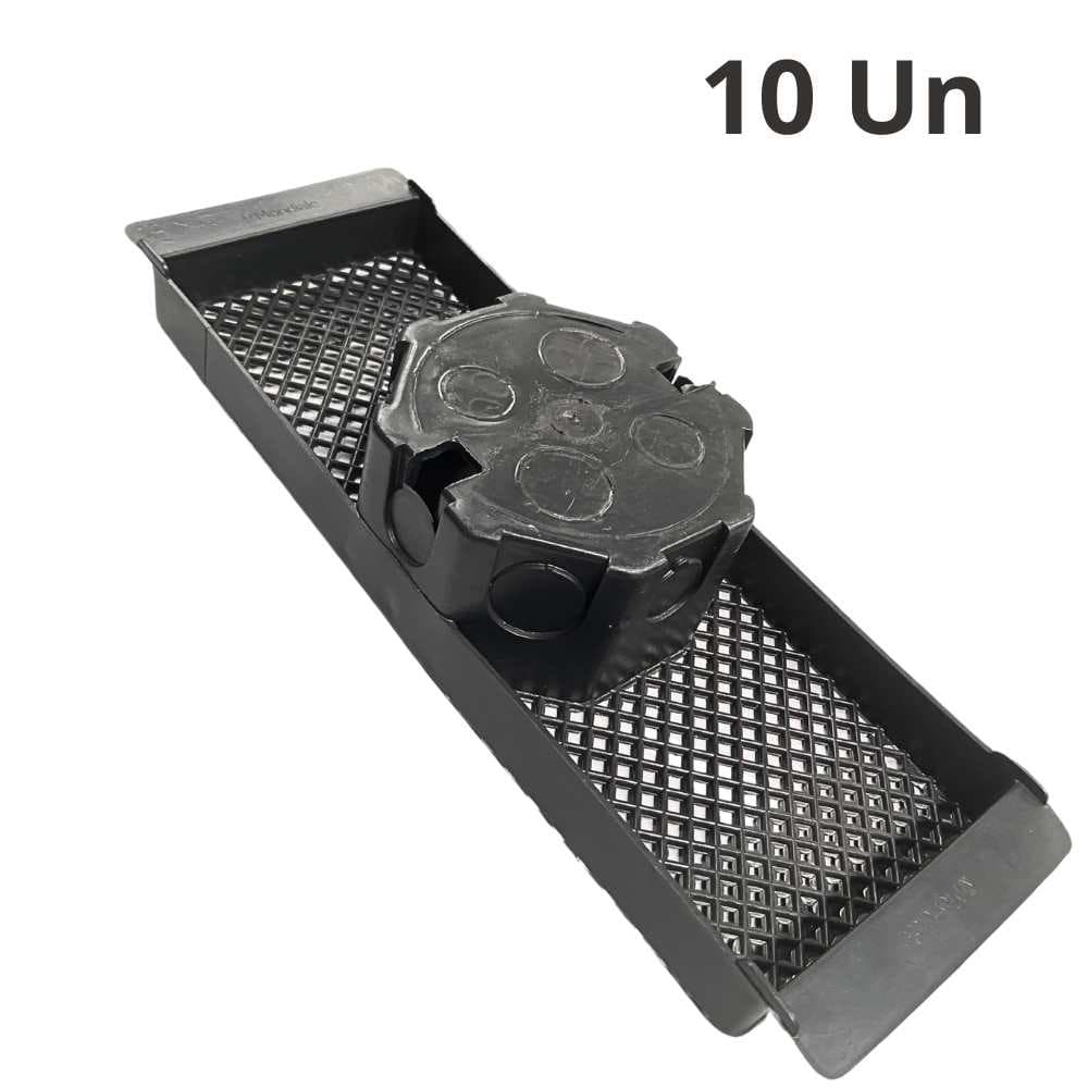 10 Caixa De Luz Teto Suporte Para Laje 30cm Caixinha Preta