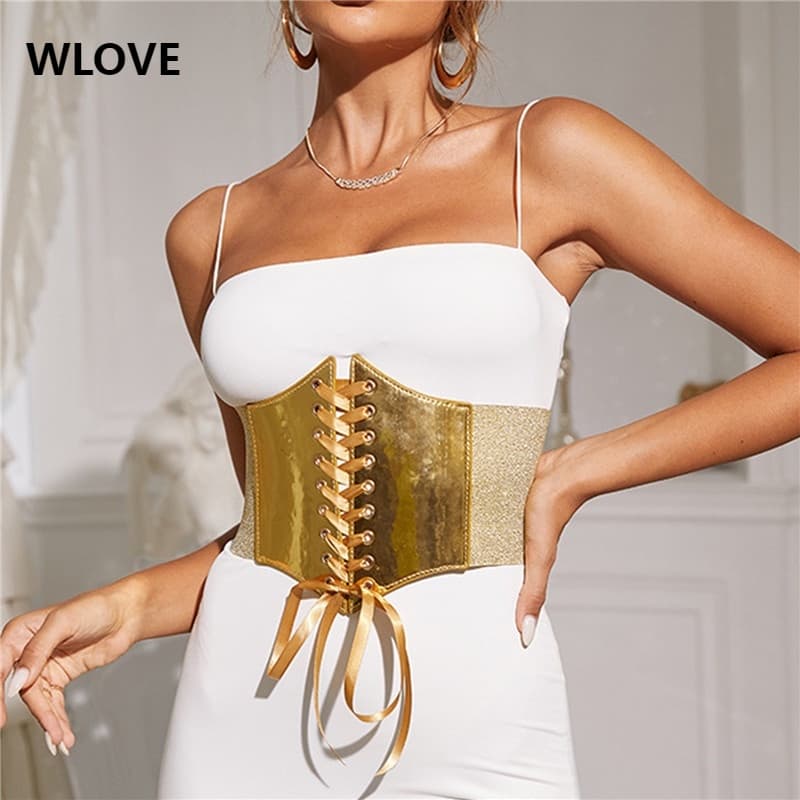 Espartilho Elástico Fashion Elastic Corset Cinto Largo Para Cintura Feminina Vestido Feminino Saia Casaco Decorativo