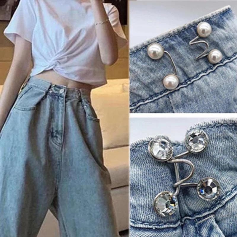 Conjunto De Broches Femininos De Cintura Apertar Para Calças De Saia Femininas Jeans Clip Ajustável Alfinetes Metálicos Acessórios De Vestuário