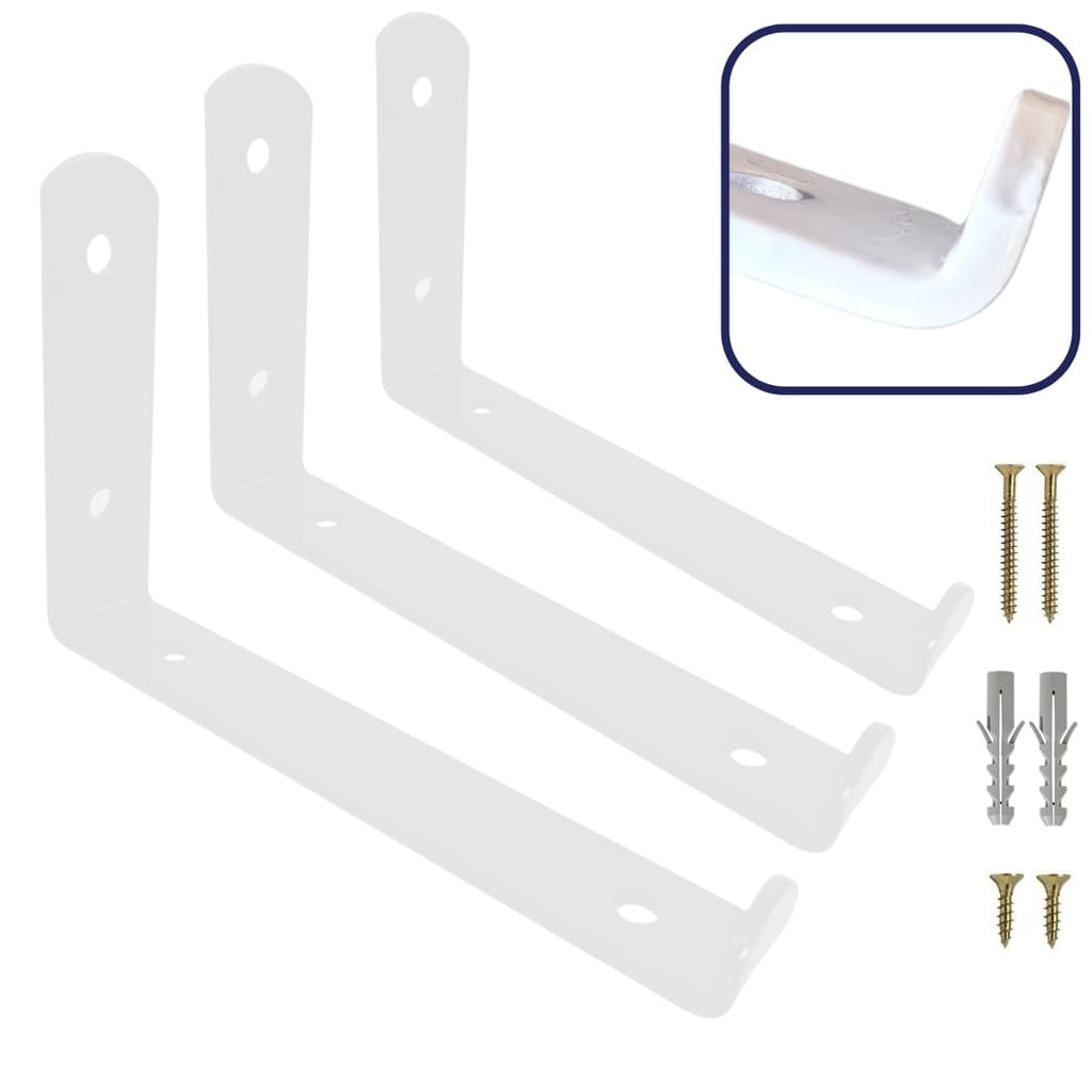 Mão Francesa Invertida 40cm 5mm 3 Peças Reforçada Branca