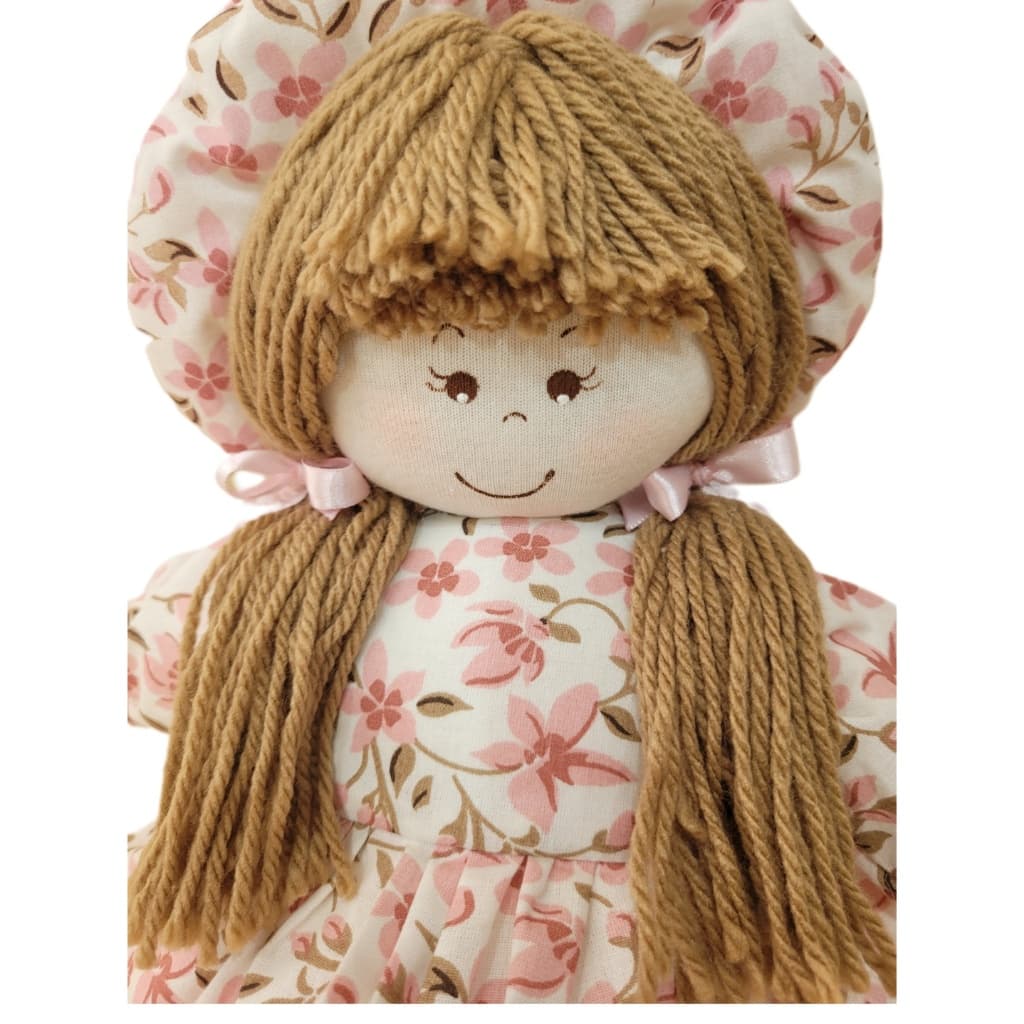 Boneca De Pano Clarinha Rosa Liz 37 cm Brinquedo Decoração Nicho