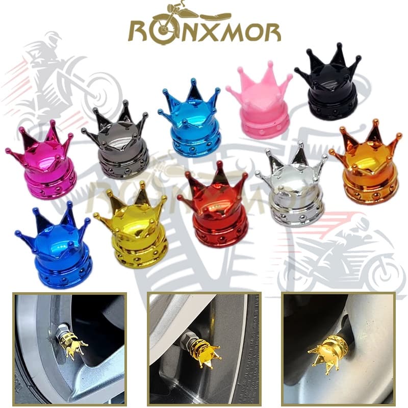 RONXMOR Novo 2 Pcs Tampa Da Válvula Do Pneu Coroa Tampas À Prova De Poeira De Ar Roda Carro Contra Motocicleta Decoração