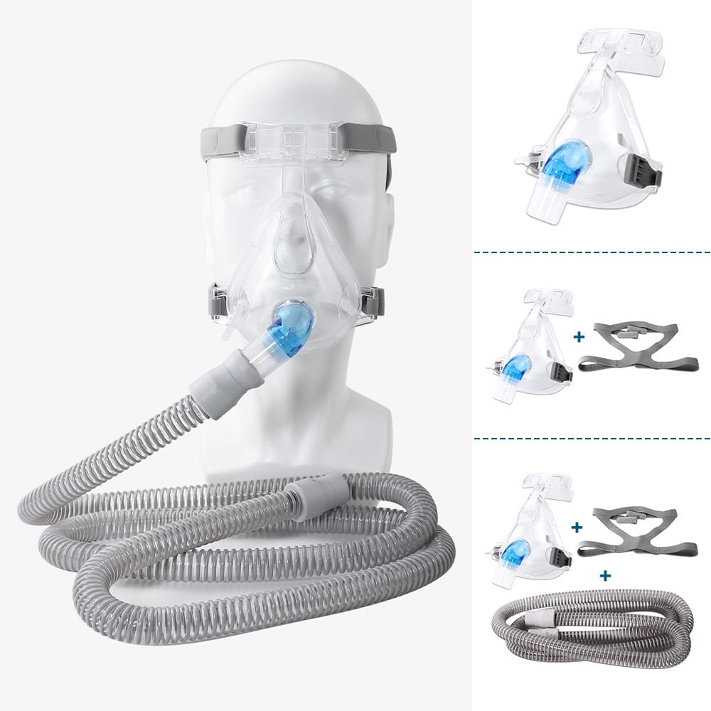 CPAP Máscara Facial Completa Auto BiPAP Com Fita De Cabeça Uso Para Almofada De Viagem Auxiliar De Sono Anti-Ronco Respiração Médica Do Ar