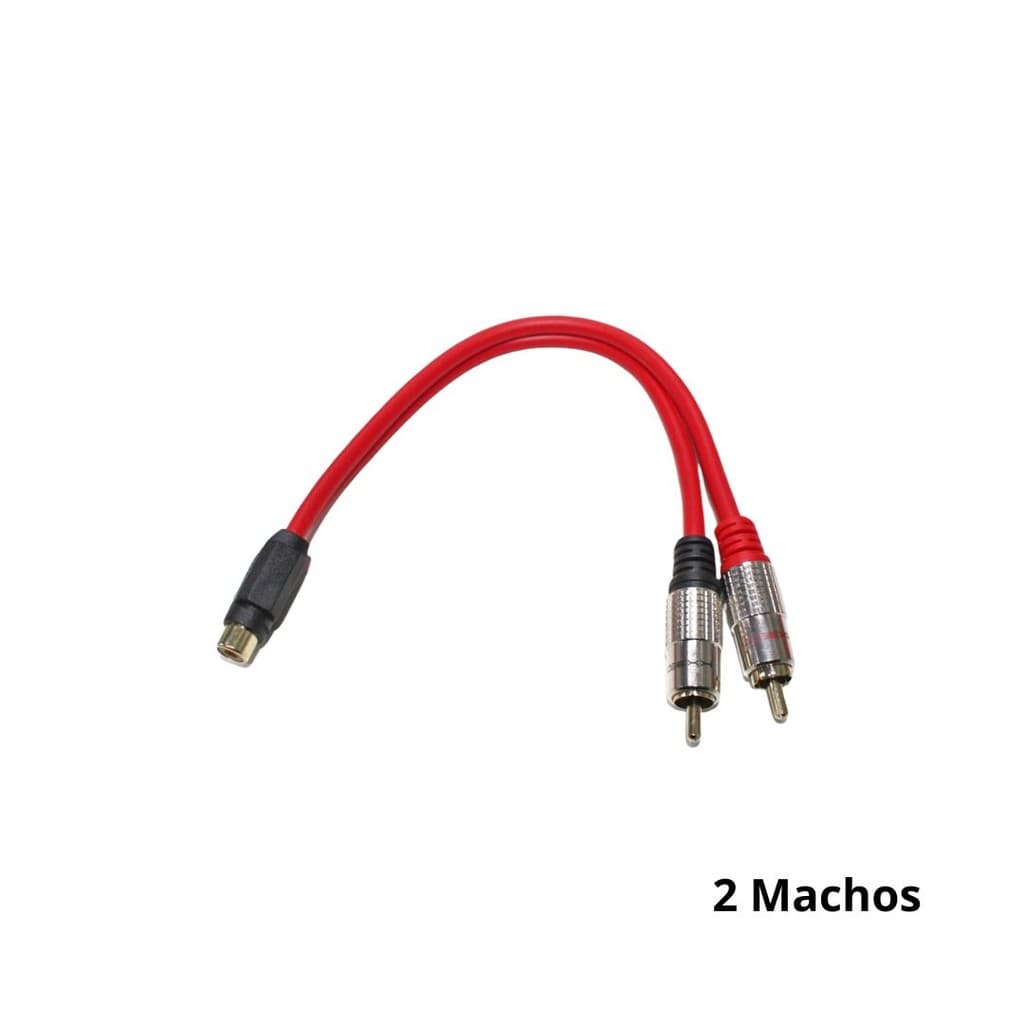 Cabo RCA Y Vermelho 25 peças 2 Machos 1 Fêmea Automotivo KX3