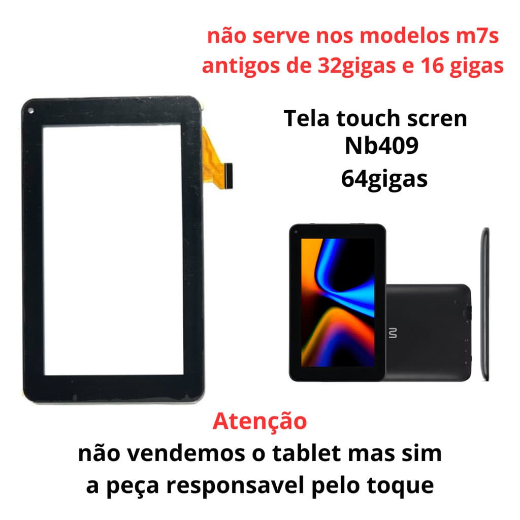 tela touch Tablet Multi M7 4gb Ram 64gb Wi-fi Bluetooth Preto - Nb409